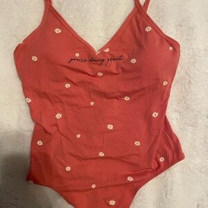 PINK Bodysuit with Floral Print